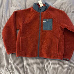 RRL Wool-Blend Pile Fleece Jacket Medium Red Heather